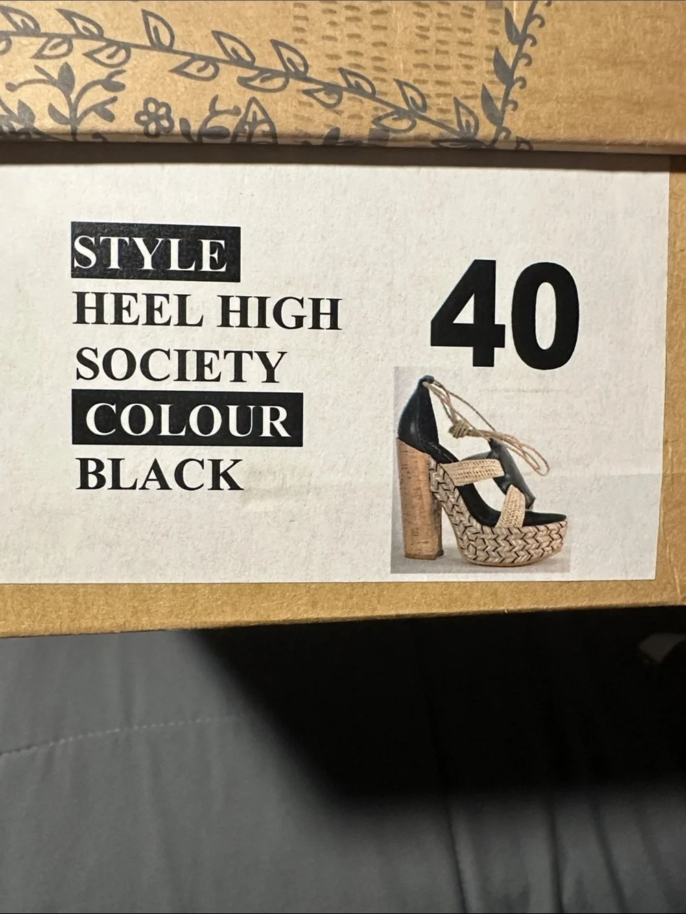 Free People High Society Black & Natural Platform Heel